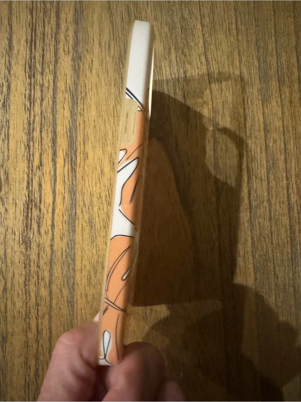 White & Orange Tropical Leaf Phone Case - Unbranded